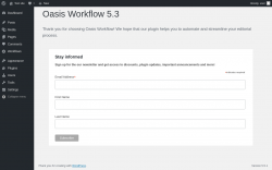 Page screenshot: Stay Informed &lsaquo; Test site &mdash; WordPress