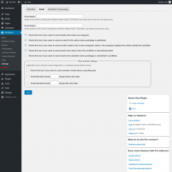 Page screenshot: Workflows &rarr; Settings &rarr; Email