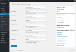 Page screenshot: Workflows &rarr; Settings &rarr; Workflow Terminology