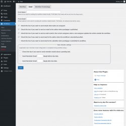 Page screenshot: Workflows &rarr; Settings &rarr; Email