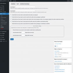 Page screenshot: Workflows &rarr; Settings &rarr; Email