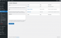 Page screenshot: Workflows &rarr; Custom Statuses