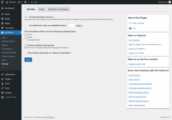 Page screenshot: Workflows &rarr; Settings