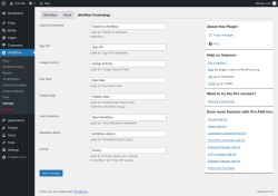 Page screenshot: Workflows &rarr; Settings &rarr; Workflow Terminology