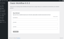 Page screenshot: Stay Informed &lsaquo; Test site &mdash; WordPress