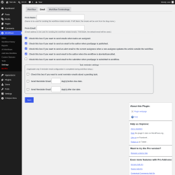 Page screenshot: Workflows &rarr; Settings &rarr; Email