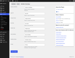 Page screenshot: Workflows &rarr; Settings &rarr; Workflow Terminology