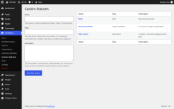 Page screenshot: Workflows &rarr; Custom Statuses