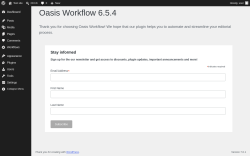 Page screenshot: Stay Informed &lsaquo; Test site &mdash; WordPress