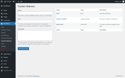 Page screenshot: Workflows &rarr; Custom Statuses