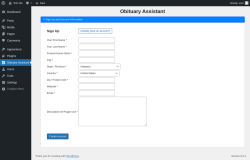 Page screenshot: Obituary Assistant