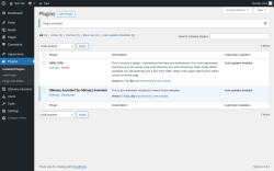 Page screenshot: Plugins ‹ Test site — WordPress