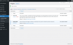 Page screenshot: Plugins &lsaquo; Test site &mdash; WordPress