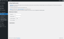Page screenshot: Plugins  &rarr; StatCounter Admin