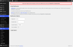 Page screenshot: Settings &rarr; StatCounter