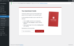 Page screenshot: Fonts Plugin &lsaquo; Test site &mdash; WordPress