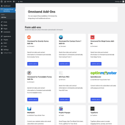 Page screenshot: Omnisend Email Marketing  → Add-Ons