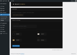 Page screenshot: On Record Credits &rarr; Settings