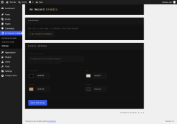 Page screenshot: On Record Credits &rarr; Settings