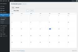 Page screenshot: One Two Three Post &rarr; Scheduled &rarr; Calendar
