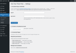 Page screenshot: One Two Three Post &rarr; Settings