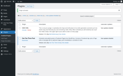 Page screenshot: Plugins &lsaquo; Test site &mdash; WordPress