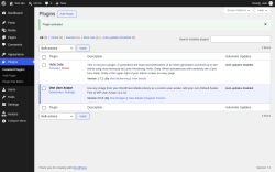 Page screenshot: Plugins &lsaquo; Test site &mdash; WordPress