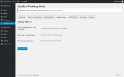 Page screenshot: WhatsApp Order → Display Options