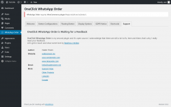 Page screenshot: WhatsApp Order → Support