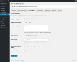 Page screenshot: WA Order → Floating Button