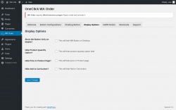Page screenshot: WA Order → Display Options
