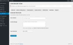 Page screenshot: WA Order → Shortcode