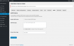 Page screenshot: Chat to Order → GDPR