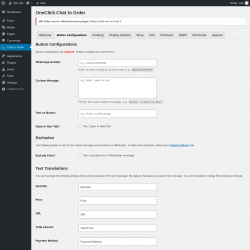 Page screenshot: Chat to Order → Button Configurations