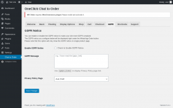 Page screenshot: Chat to Order → GDPR