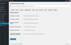 Page screenshot: Chat to Order → Display Options