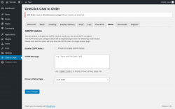 Page screenshot: Chat to Order → GDPR
