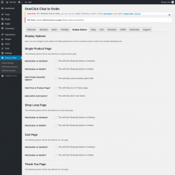 Page screenshot: Chat to Order → Display Options