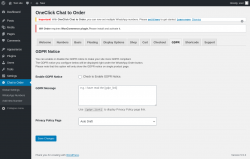 Page screenshot: Chat to Order → GDPR