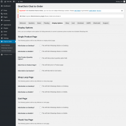 Page screenshot: Chat to Order → Display Options