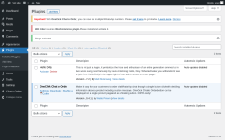 Page screenshot: Plugins ‹ Test site — WordPress