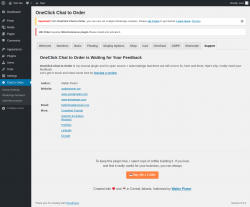 Page screenshot: Chat to Order → Support