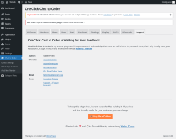 Page screenshot: Chat to Order → Support