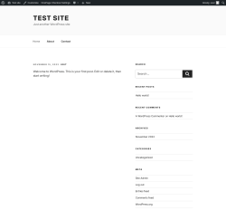 Page screenshot: Test site – Just another WordPress site