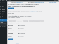 Page screenshot: OOPSpam Anti-Spam → Manual Moderation