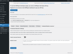 Page screenshot: OOPSpam Anti-Spam → Contextual Detection Experimental