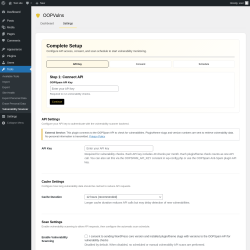 Page screenshot: Tools &rarr; Vulnerability Scanner &rarr; 
					Settings				