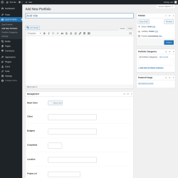Page screenshot: Opal Portfolio &rarr; Add New Portfolio