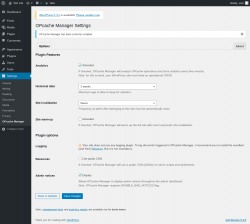 Page screenshot: Settings → OPcache Manager