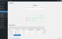 Page screenshot: OpenCalendarKit &rarr; Calendar